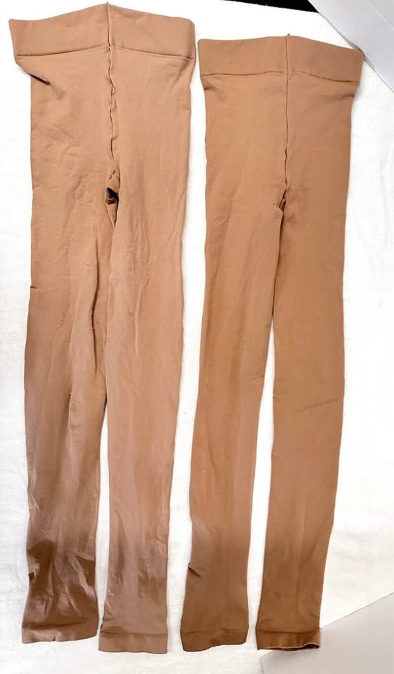 Kids 2 Pair Capezio Footless Convertible Tights Size S/M Nude Tan Dance